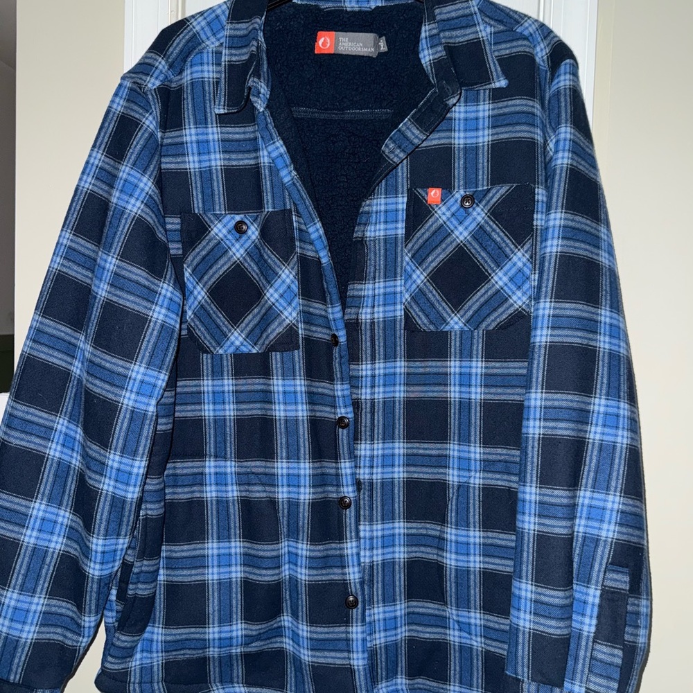 Vibrant Blue Teddy Jacket with Soft Flannel Texture